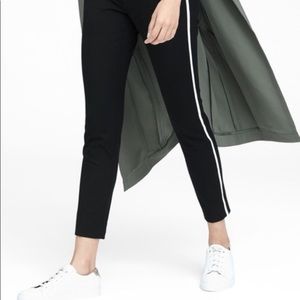 Sloan black pants with white piping